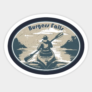 Retro Burgess Falls Kayaking Sticker